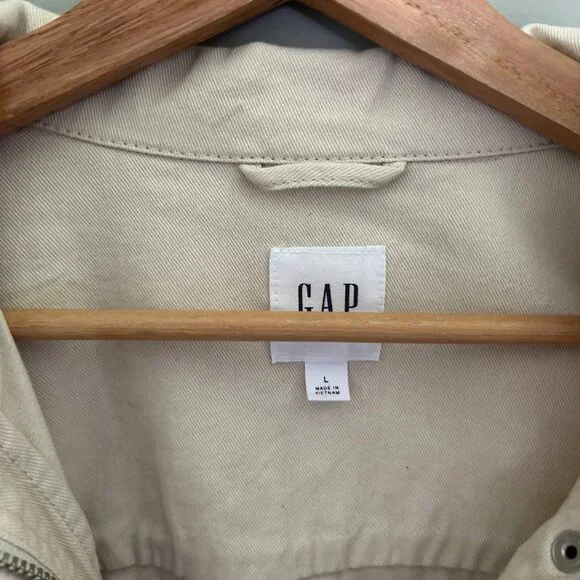 Gap Factory Cream 100% Cotton Denim Utility Jacket - L - Picture 3 of 7
